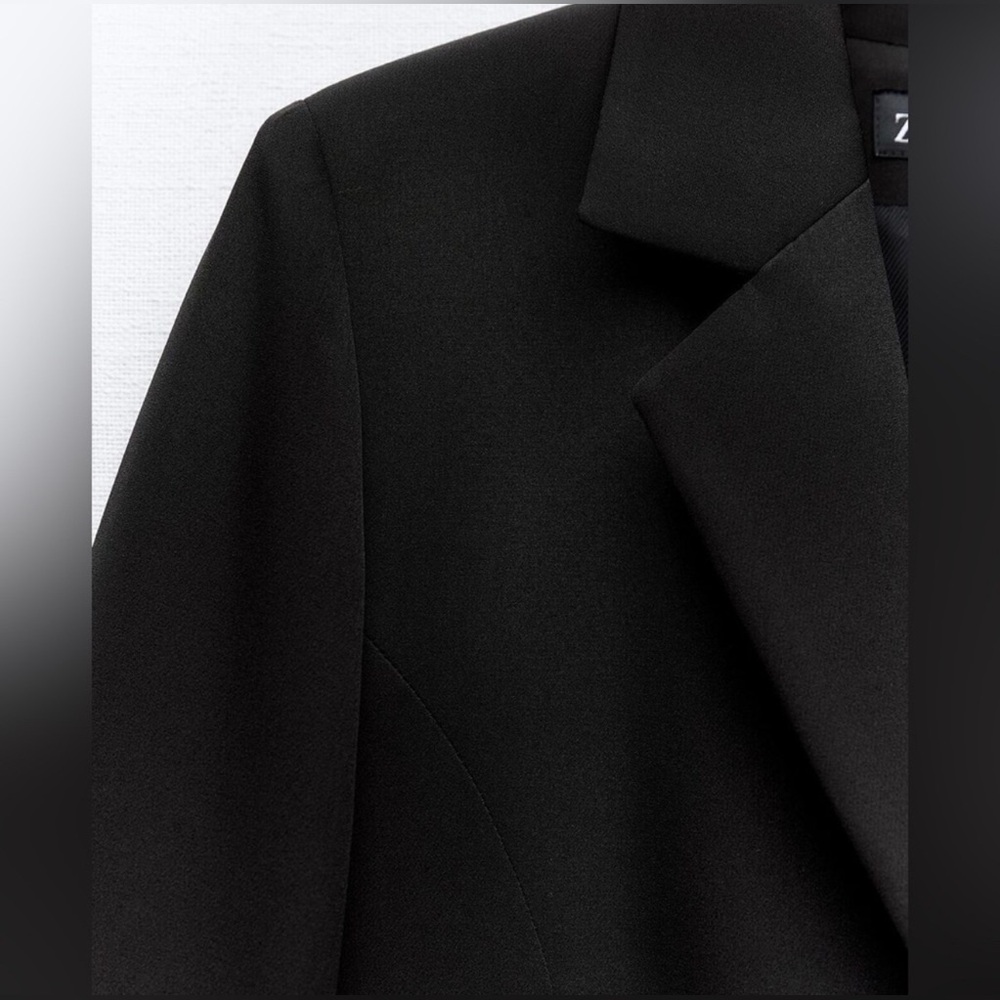 ZARA ~ BLACK CUT-OUT FULL LENGTH JUMPSUIT BLAZER - Picture 5 of 15